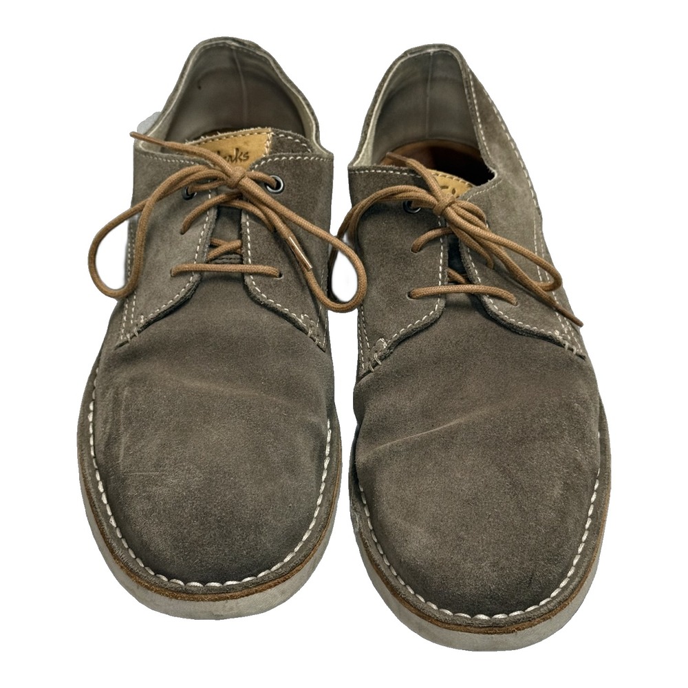 Clarks Mens Suede Moc Toe Derby Shoes Size 10.5 Brown - Picture 3 of 9